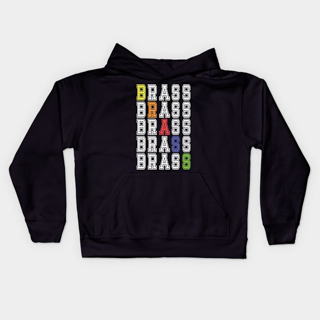 Colorful Brass Kids Hoodie by DePit DeSign